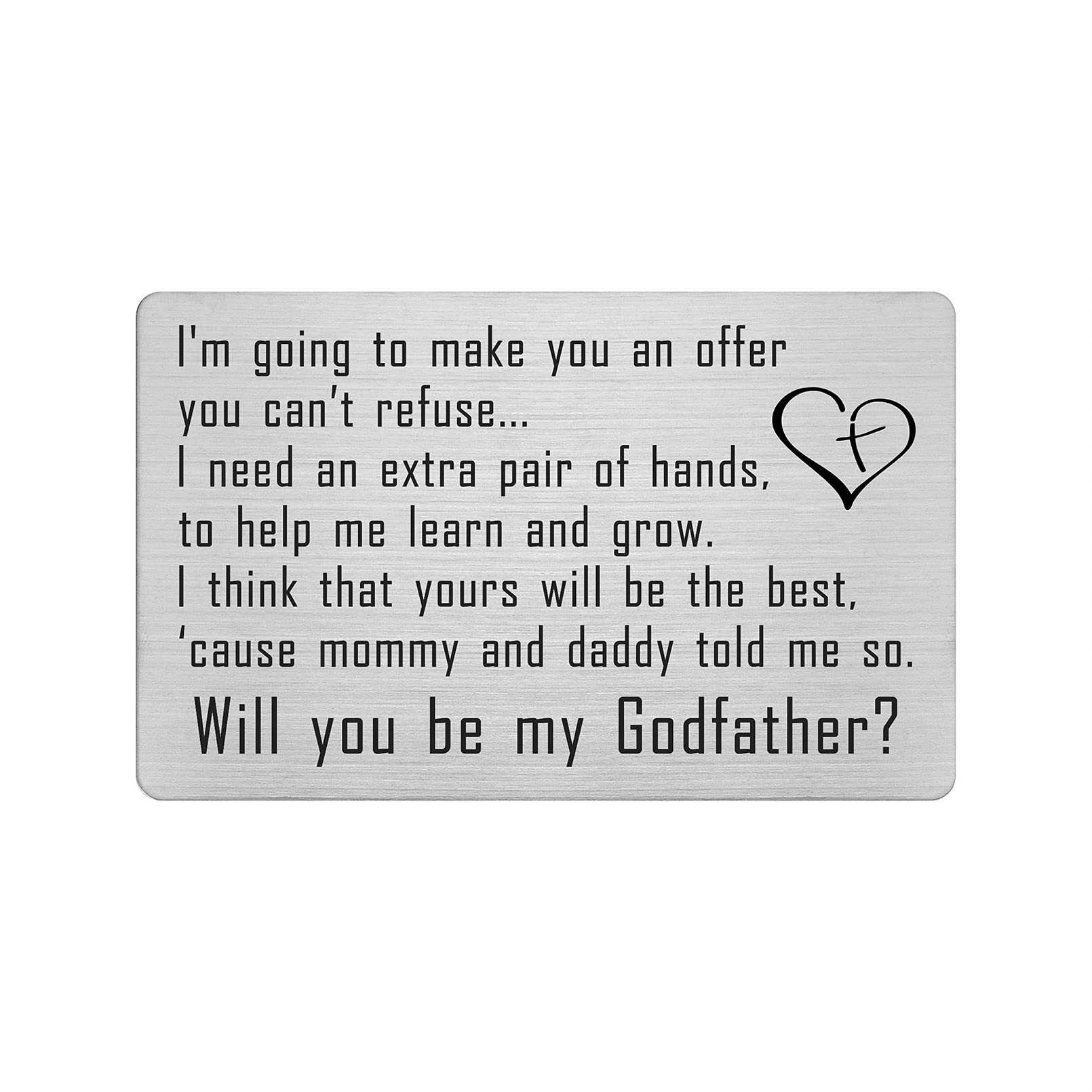 FALOGIJE Will You Be My Godfather, I Need An Extra Pair of Hands To Help Me Learn And Grow, Godfather Proposal Gifts - Permanent Engraved Wallet Cards