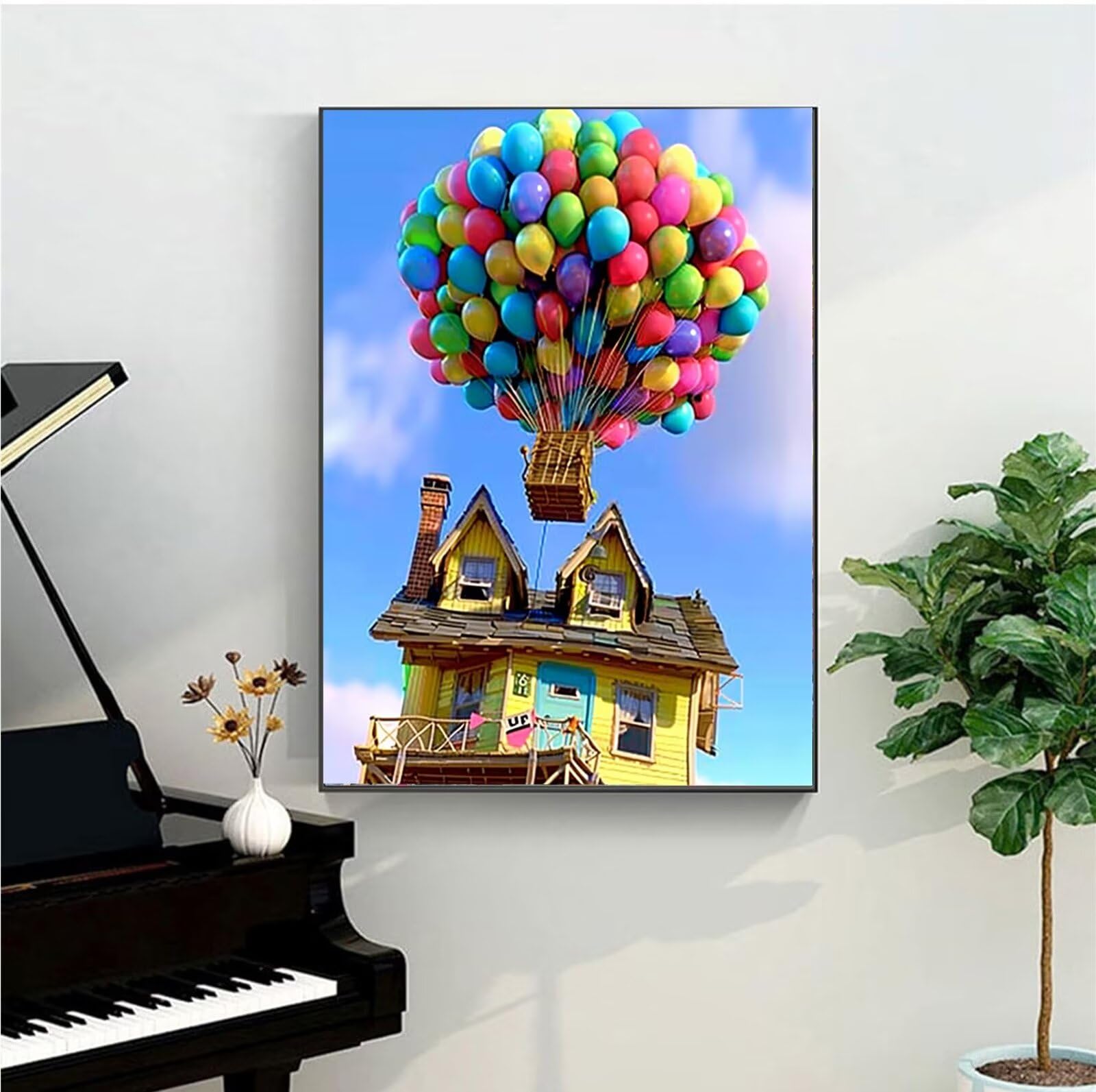 Malen Nach Zahlen Erwachsene, Haus DIY Handgemalt Ölgemälde Kit für Anfänger und Erwachsene Mit Pinseln und Acrylfarbe, Einseifen 60x80cm (mit Rahmen)
