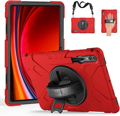 SUPFIVES Funda para Galaxy Tab S10 Ultra de 14.6 pulgadas 2024, Tablet S9 Ultra 2023 mejorada de silicona líquida militar de 3 capas de protección
