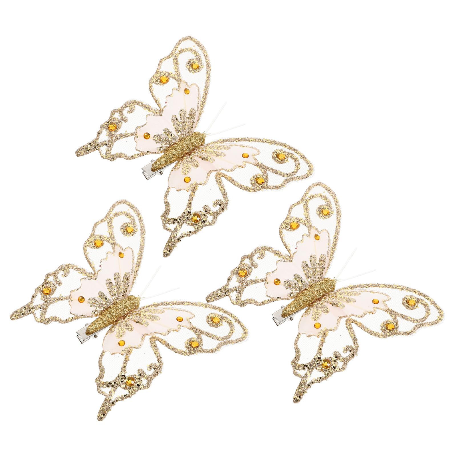 Decoración de mariposas monarca con purpurina para adornar tu árbol de Navidad