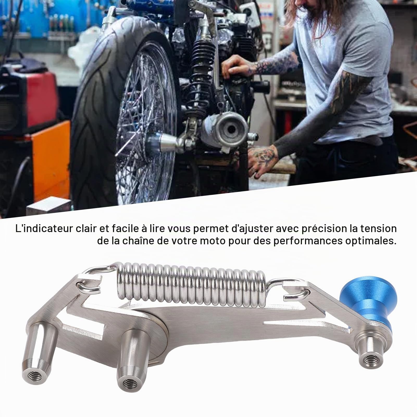 CHICIRIS Outil de Brise-chaîne, Outils de Réglage du Jeu de Chaînes de Moto, Outils de Réglage Rapide et Précis du Jeu de Chaînes, pour une Large Gamme de Motos, Vélos et Vélos