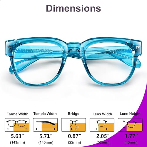 Miniatura 8 de VISOONE Gafas cuadradas TR90 con bloqueo de luz azul con antirreflejos para computadora de vidrio para mujer y hombre, salvia