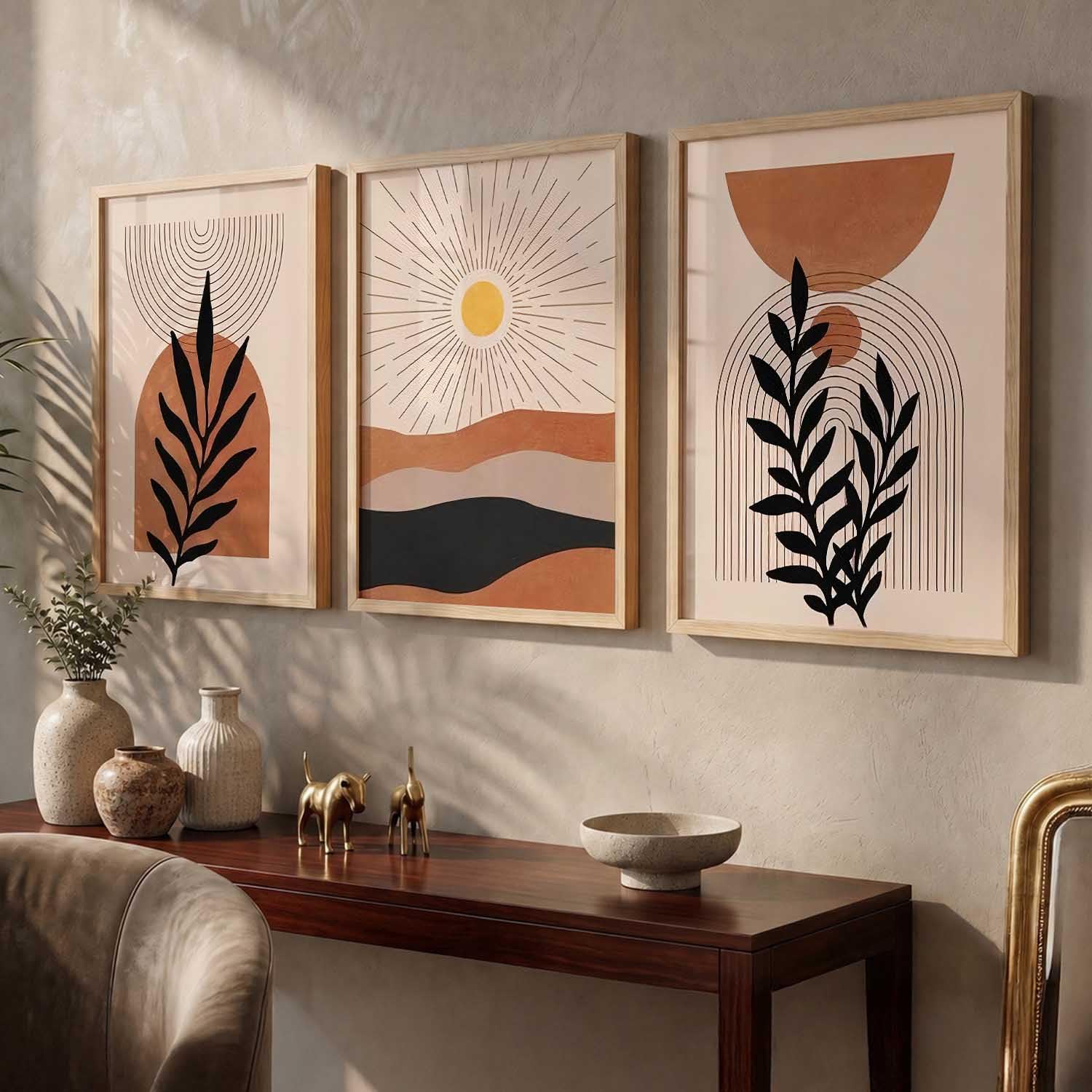 BOHO Wall Art Set - 3 Minimalist Frames -20 BOHO Wall Art Set - 3 Minimalist Frames -20