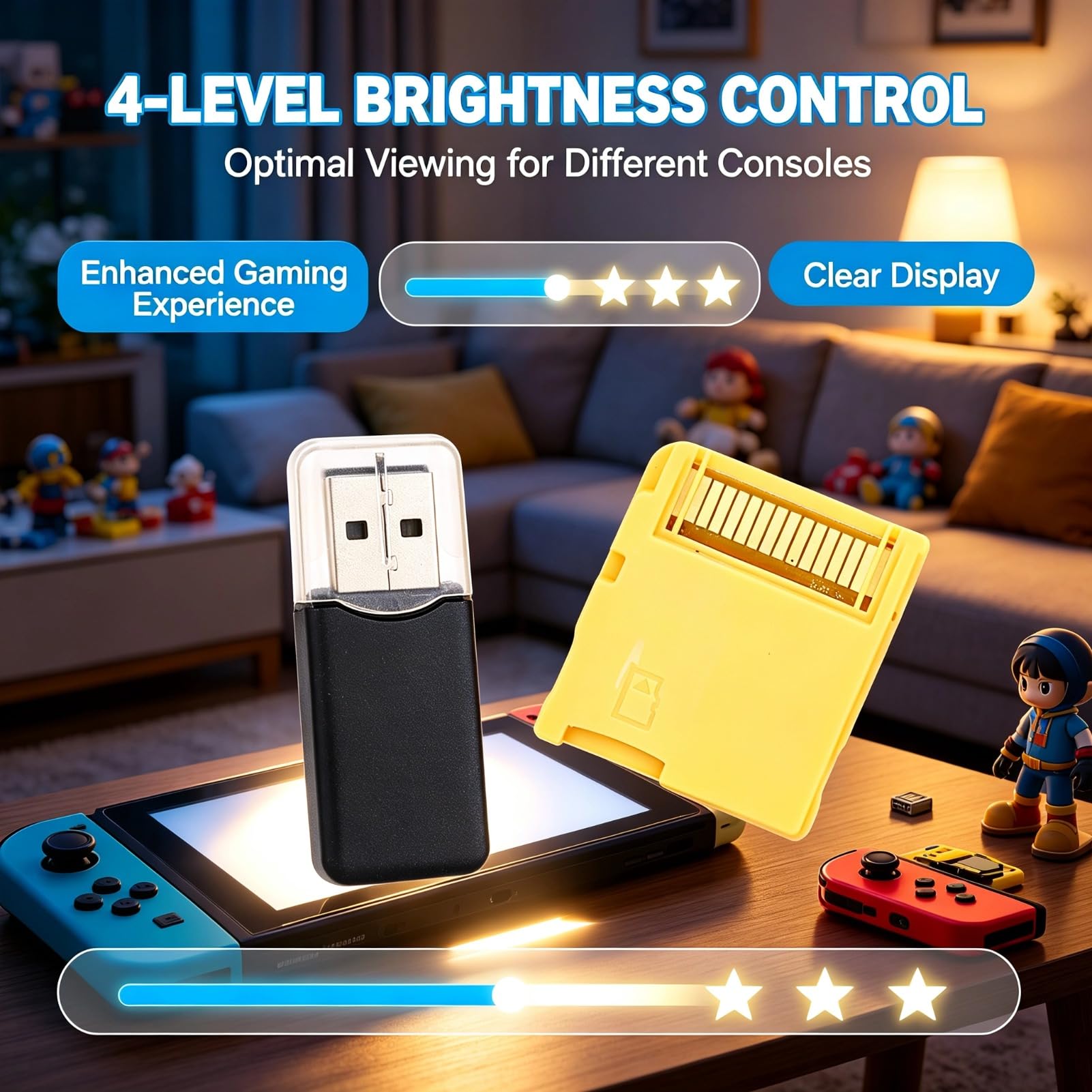 Lazmin112 2025 R4 Tarjeta de Memoria de Videojuegos, Chip ASIC Construido, Tarjeta Flash con Lector, para NDS/NDSL/NDSI/NDSI XL/2DS/3DS/3DS XL/Nuevo 3DS/Nuevo 3DS XL/2DS XL (Gold)