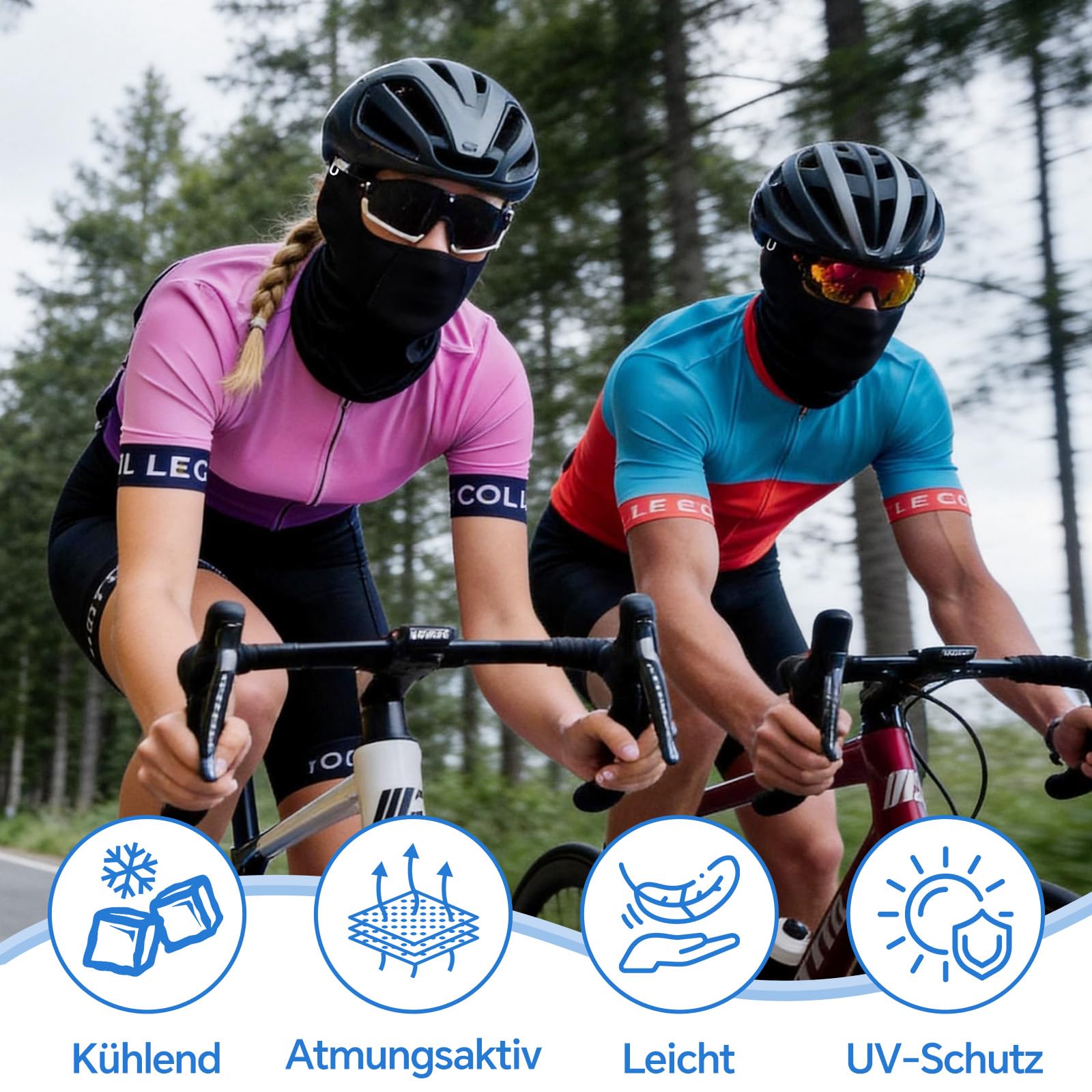 Pasamontañas transpirable para moto verano con agujeros gafas UV ciclismo bicicleta correr