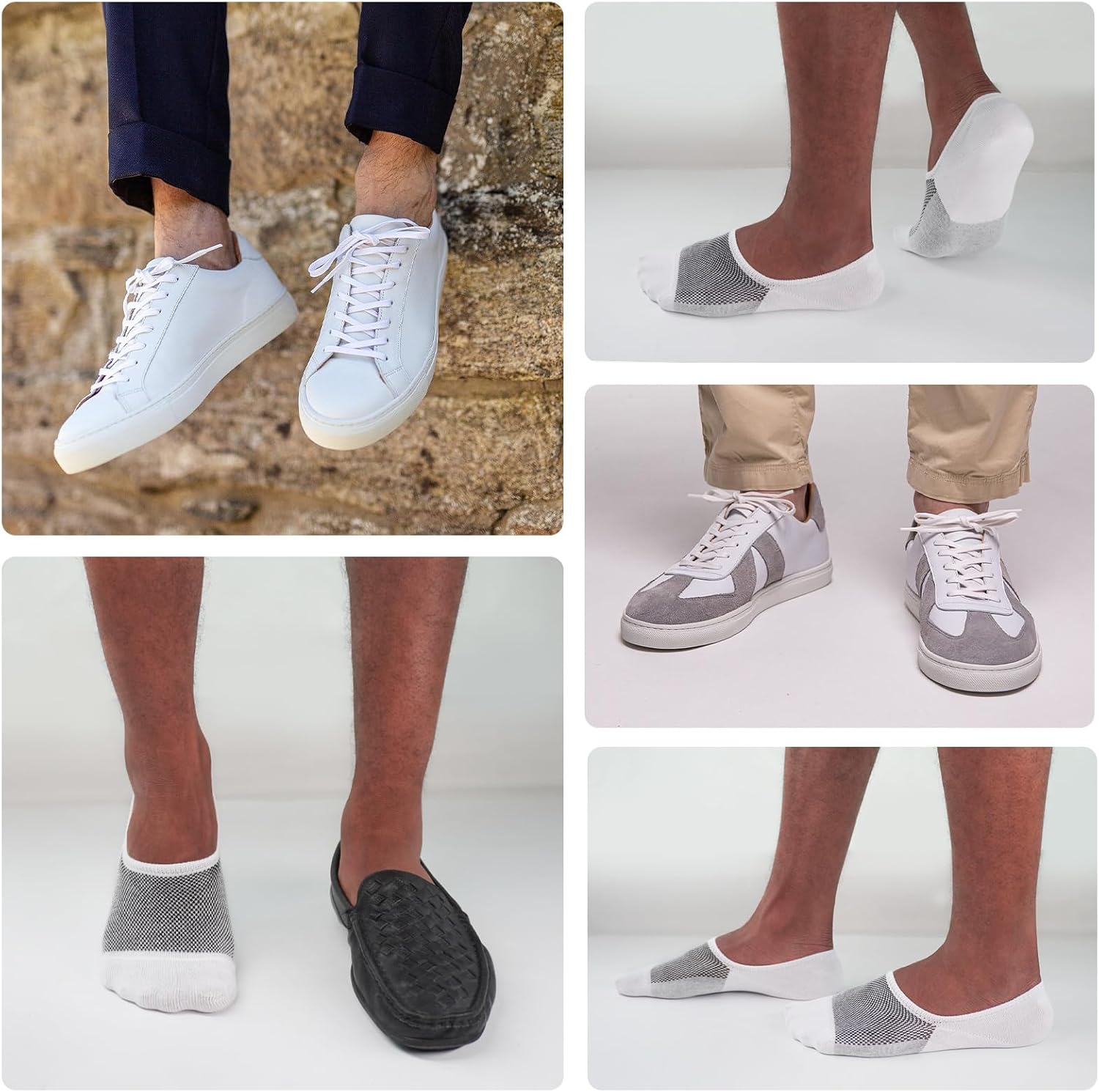 SIXDAYSOX No Show Socks Men 6/8 Pack Invisible Low Cut Non Slip Short Socks Size 5-11/10-13 - Image 6