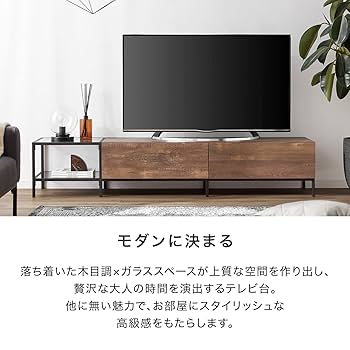 テレビ台 3枚透明ガラス LOWYA テレビ台 テレビボード ローボード ロータイプ 透明脚