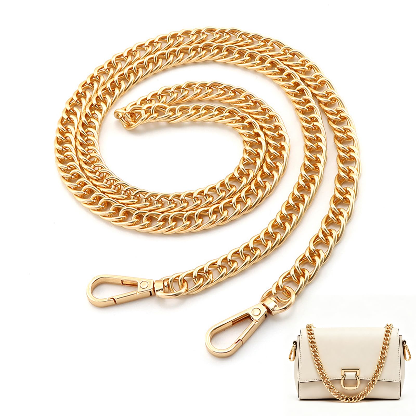 Cadena Para Bolso 120cm Cadena Dorada Cadenas Para Bolsos Cadena De Repuesto Para Bolsos, Carteras Y Fundas De Teléfono Para Elevar El Estilo Y Funcionalidad