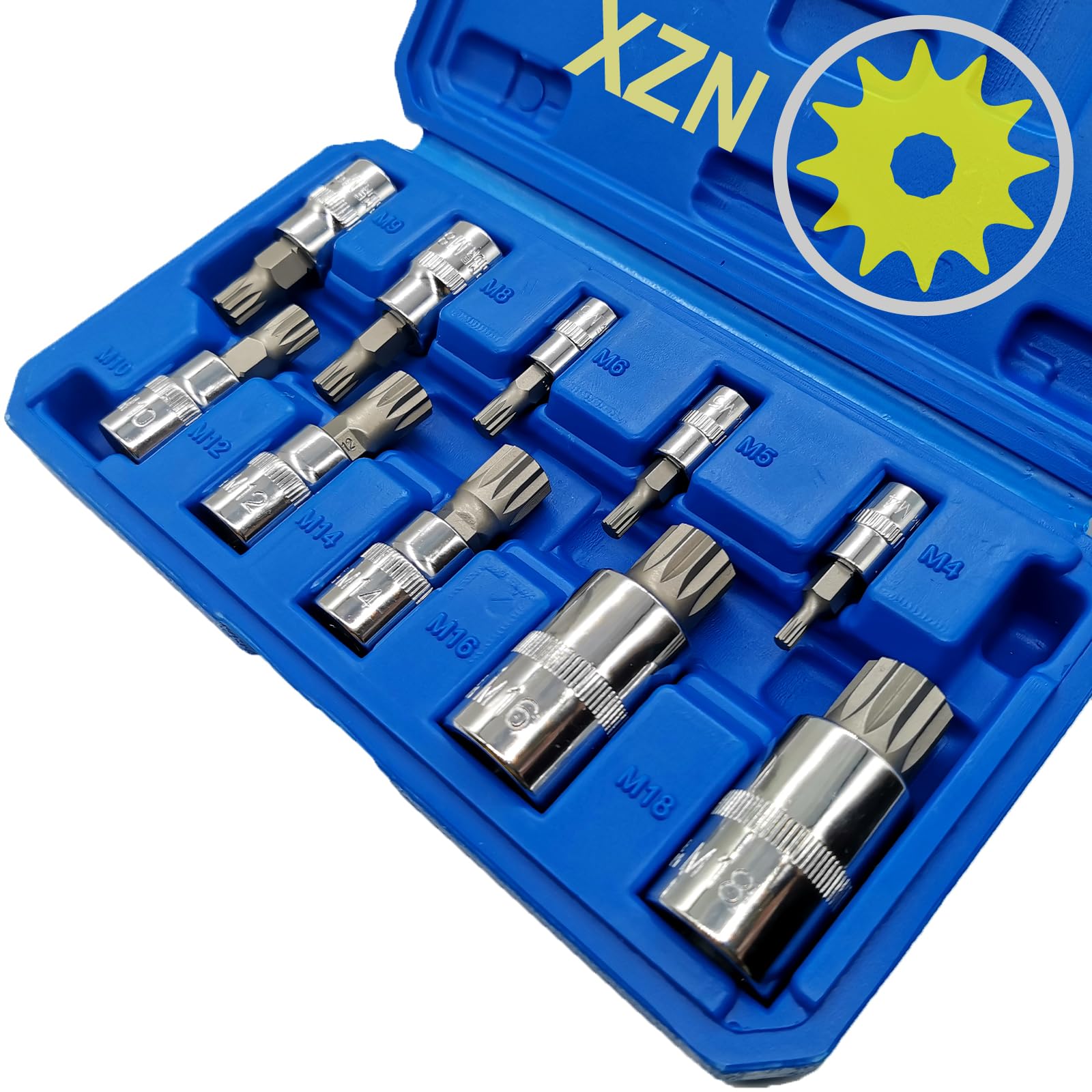 ALOUKA 10-Pc XZN Triple Square Spline Bit Socket Set, 1/4