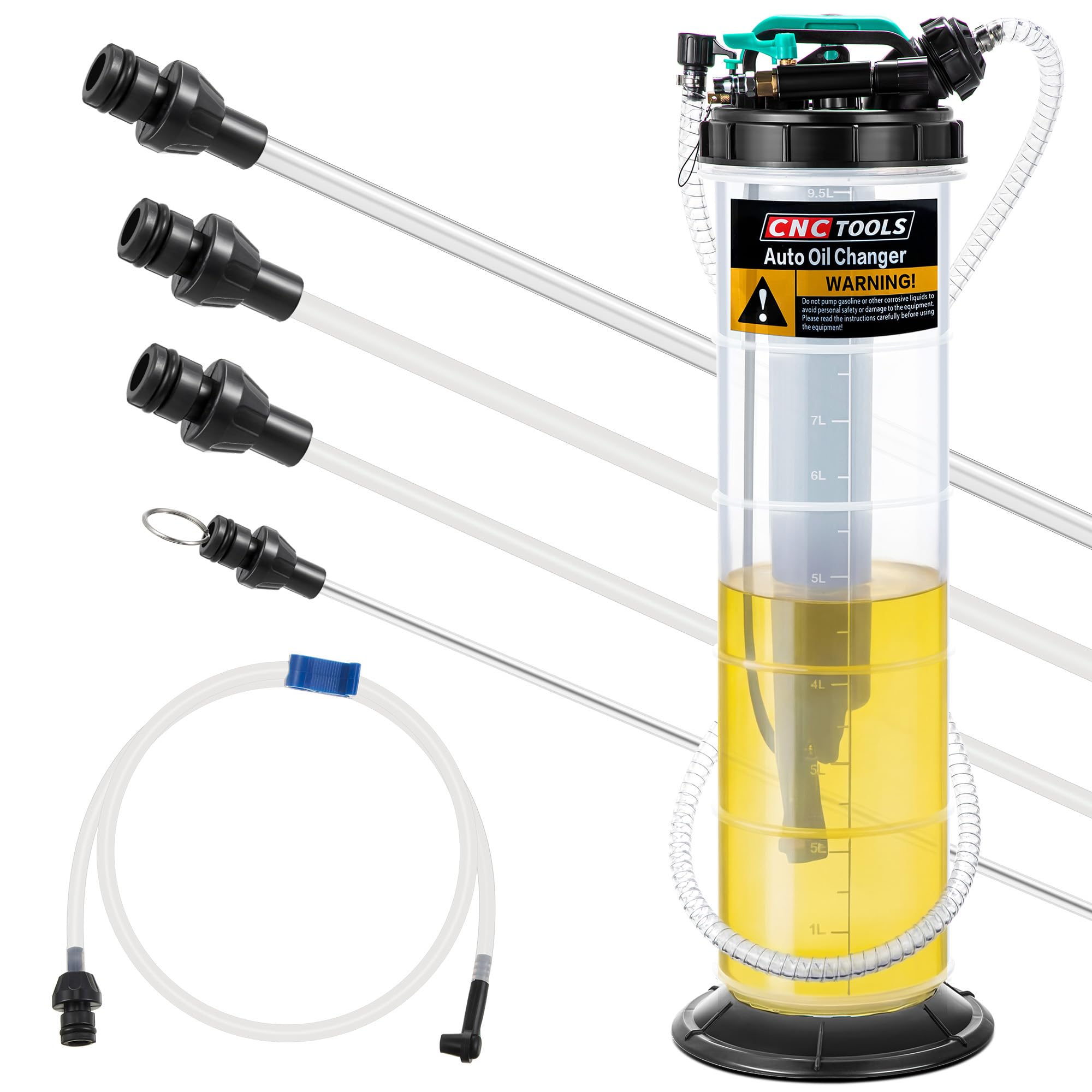 Estune 9.5L/2.5 Gallon Fluid Extractor Pump with 5 Pcs Brake Bleeding Hose