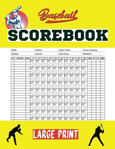 Baseball Scorebook Large Size: Simple and Elegant Notebook, Contains Score Sheets and a Game Statistics Tracker, With Pitch Counters, A True Record Book, Perfect for The Game of Baseball/Softball
