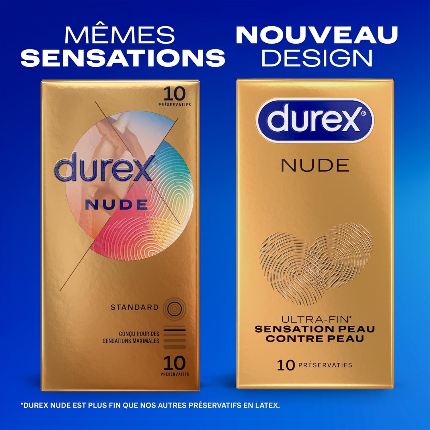 Durex - Lot de 30 Préservatifs Nude - Sensation Peau Contre Peau