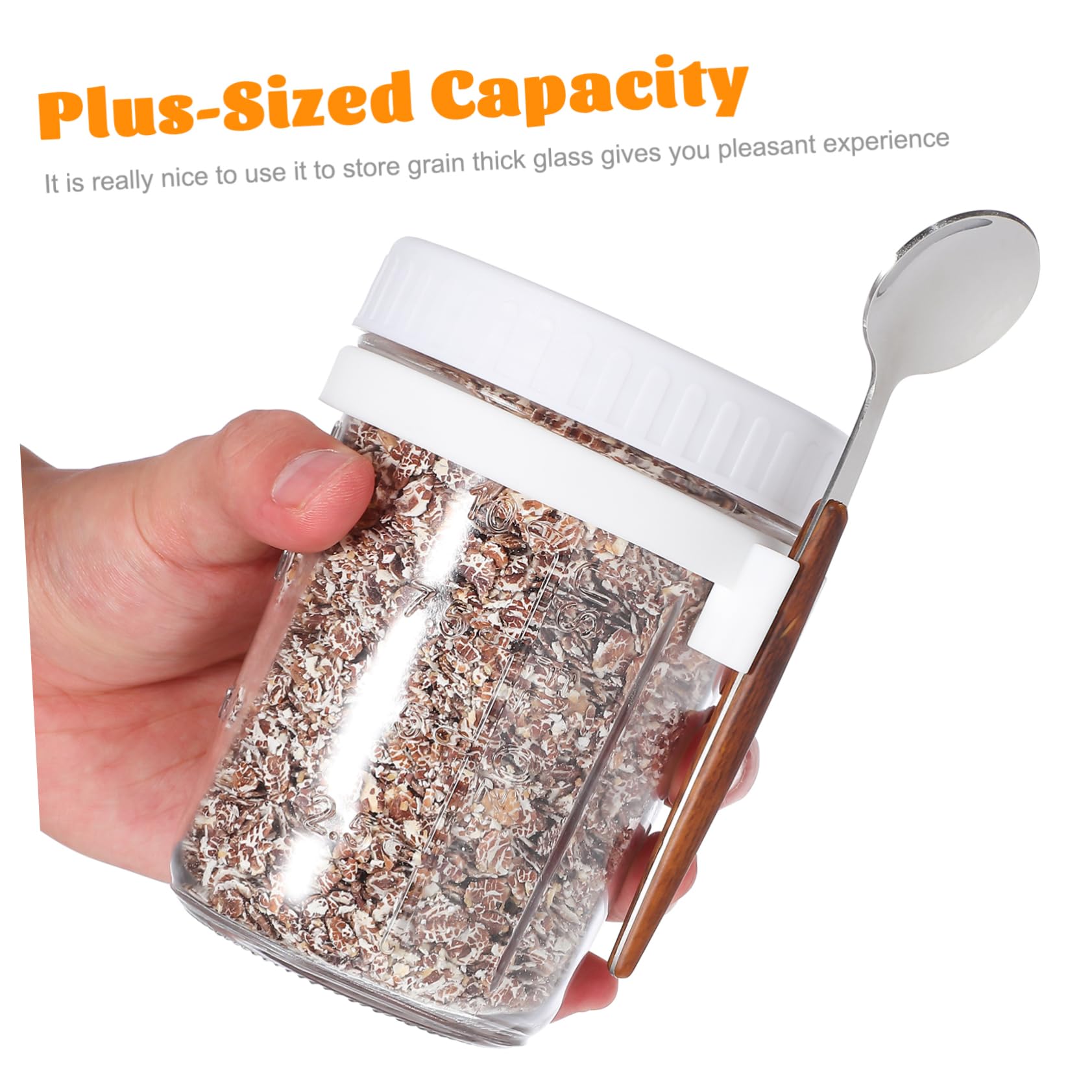 TOPBATHY Tarros de Desayuno de Cristal 400ml con Tapa y Cuchara, 4 Piezas | Vidrio y Silicona, Cierre Hermético Antiderrame, para Avena Nocturna en Cocina y Dormitorio