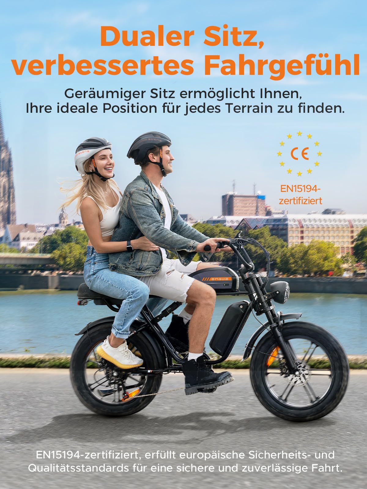 ENGWE M1 Elektrofahrrad, 15.6/28.6Ah Wechselakku, bis zu 170 km Reichweite, Bremslichter und Blinker, hydraulische Bremsen und Vollfederung – Elektromotorrad