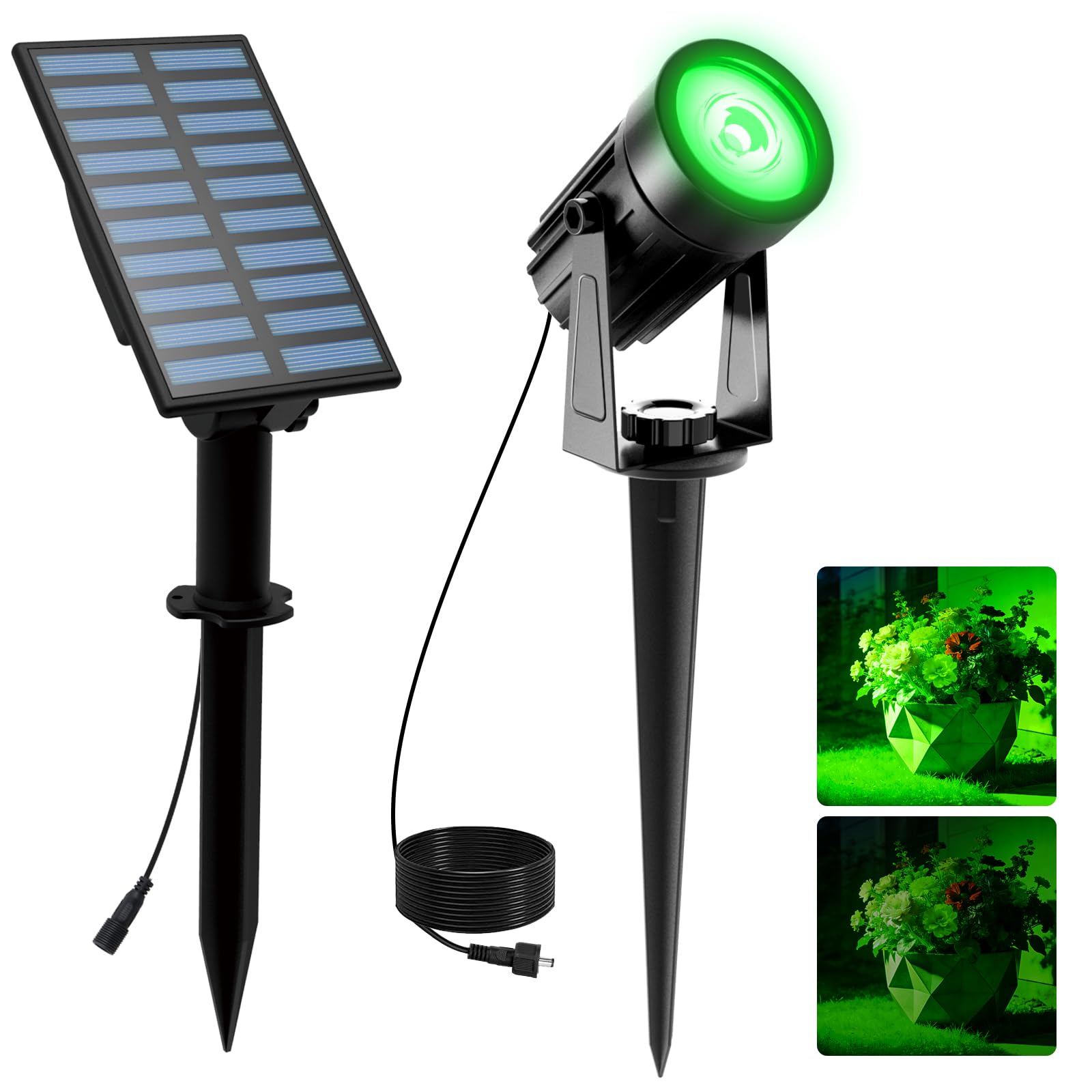 Luces solar exterior automáticas T-SUNUS verde para iluminar el patio sin cables 8