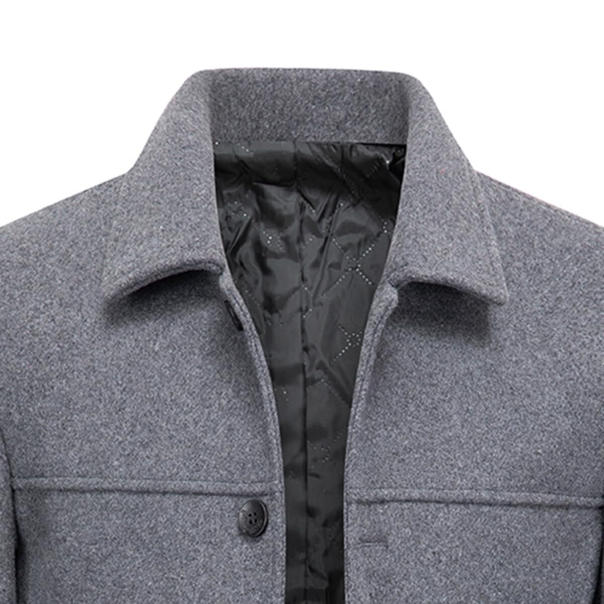 YOUTHUP Cappotto da Uomo in Lana Corto e Sspesso Elegante Cappotto Invernale Caldo