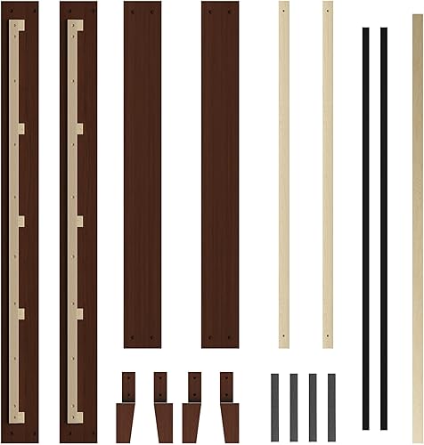 Miniatura 9 de Yaheetech Base de cama Queen con plataforma de madera maciza natural con soporte de listones de madera, espacio debajo de la cama de 12 pulgadas