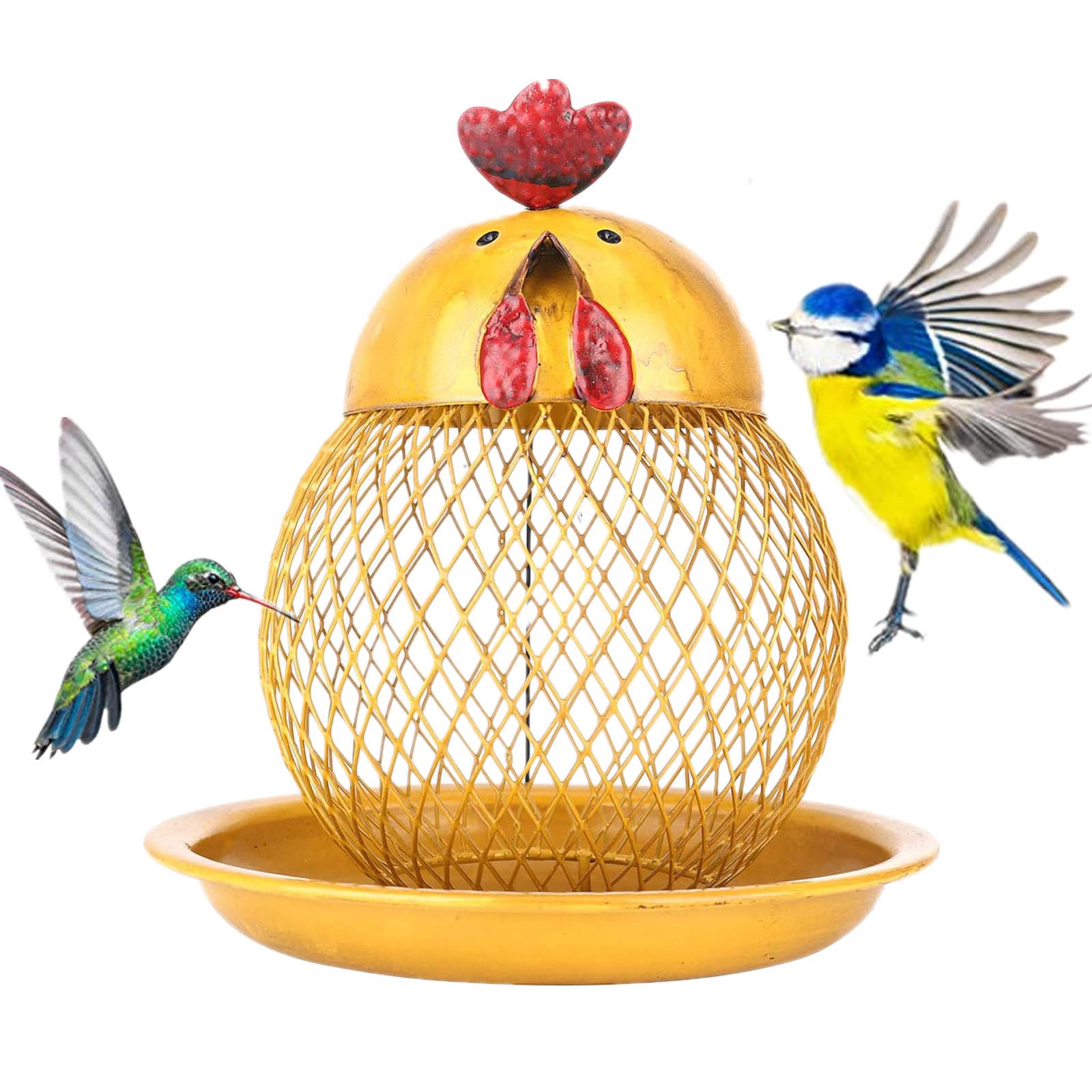 Mangiatoia per Uccelli da Esterno con Ventose Mangiatoie per Uccelli Selvatici Mangiatoia Uccellini Balcone Trasparente,Gold
