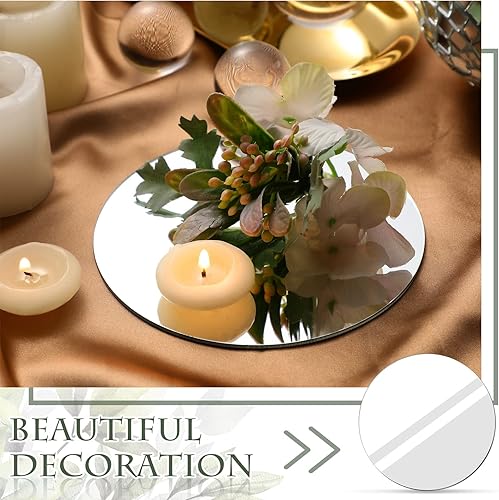 Miniatura 3 de Weysat Juego de 12 piezas de espejos redondos acrílicos para centros de mesa, 5 pulgadas, sin vidrio, autoadhesivos, espejos, calcomanías de pared