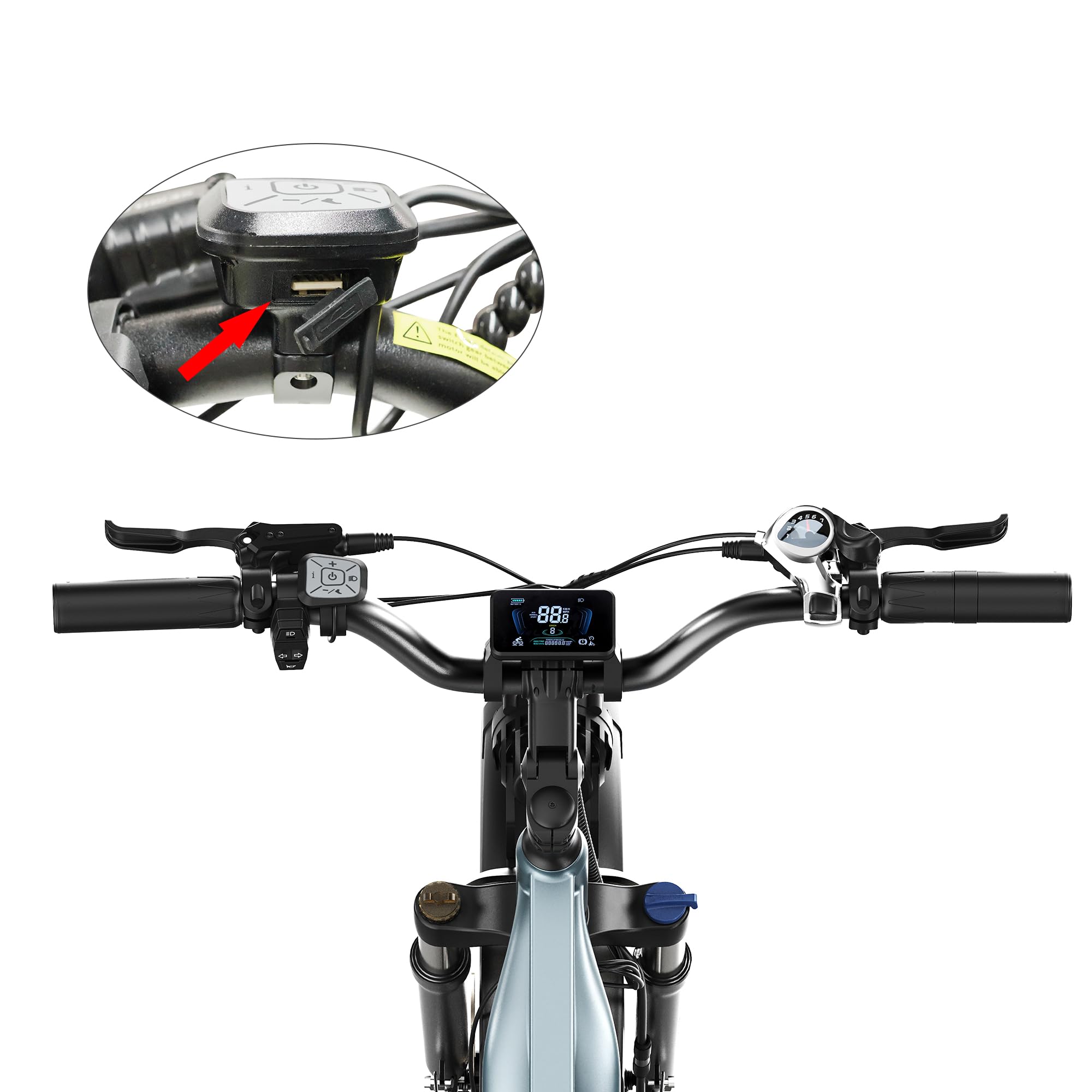 SOARED Adult electric mountain bike featuring dual motors, a torque sensor, a removable 48V 30Ah battery, hydraulic brakes, full suspension, and 26×4.0-inch wide tires