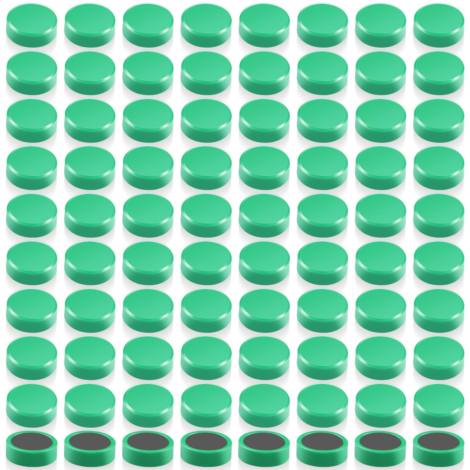 QOJOPU Fridge Magnets, 80PCS Green Round Strong Magnet, Small Heavy Duty Magnets for Whiteboard, Notice Board & Crafts, Decorative Magnets for Adults, Map, Office & Classroom - Cute Mini Magnetic Dots