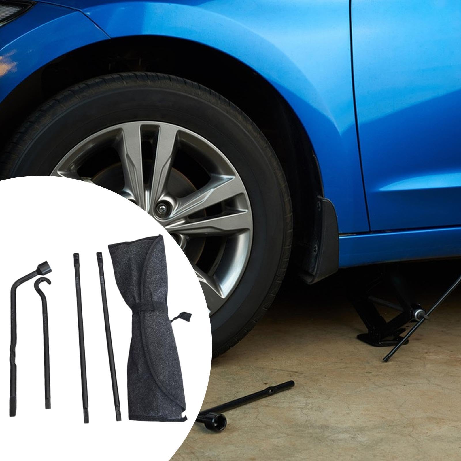 Manual Cambiador de Neumáticos Herramienta para Llantas Llave de Ruedas Bolsa Resistente Material Adecuado para Taller Automóviles Hogar 35cm