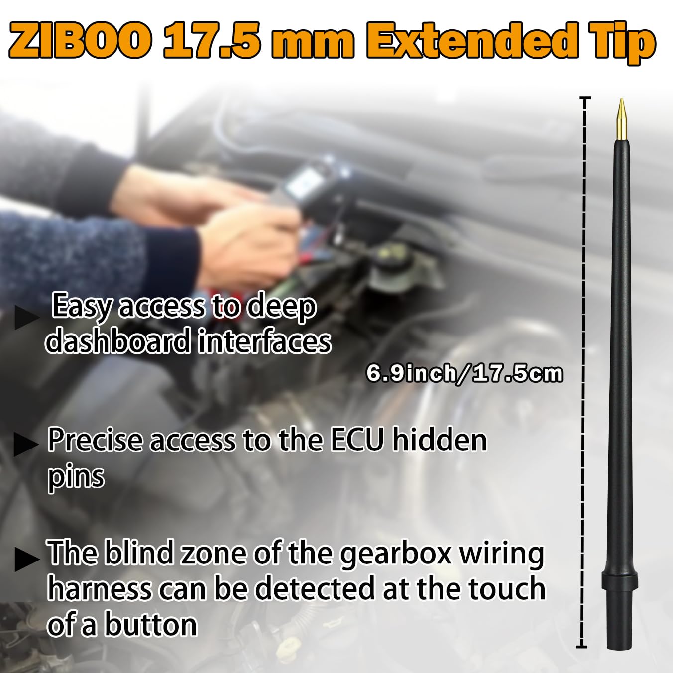 ZIBOO PPTK0043 TEK 6IN Probe Tip Extended Probe Tip 4Mm Banana Jack Tip Black Compatible with Autel Compatible with Power Probe Circuit Tester Power Circuit Probe — Amazon image 2