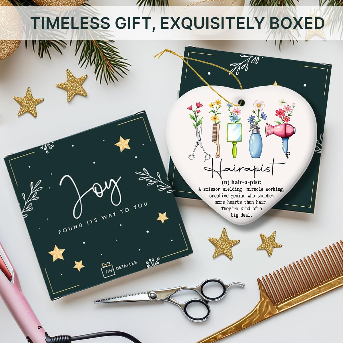 Hairdresser Christmas Ornaments 2025, Hairdresser Gifts for Women, Barber Ornaments for Christmas Tree, Ceramic Ornament Christmas Tree Decorations, Salon Decor for Hair Stylist - Image 6