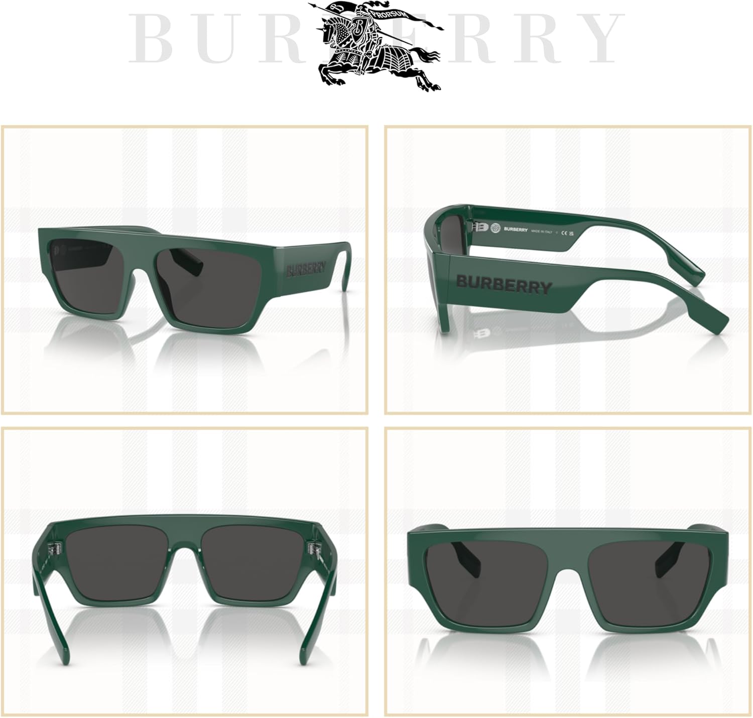 BURBERRY BE4397U Micah Square Sunglasses For Men + BUNDLE With Designer iWear Complimentary Eyewear Kit