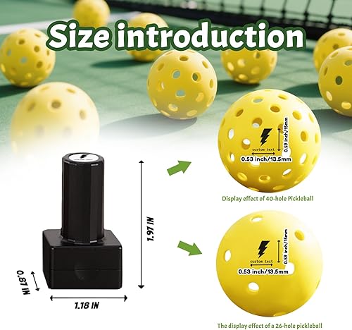 Miniatura 3 de Sello de Pelota de Pickleball Personalizado con Tu Logo Texto Marcador de Pickleball Reutilizable Perfecto para Marcar Tus Pelotas de Pickleball