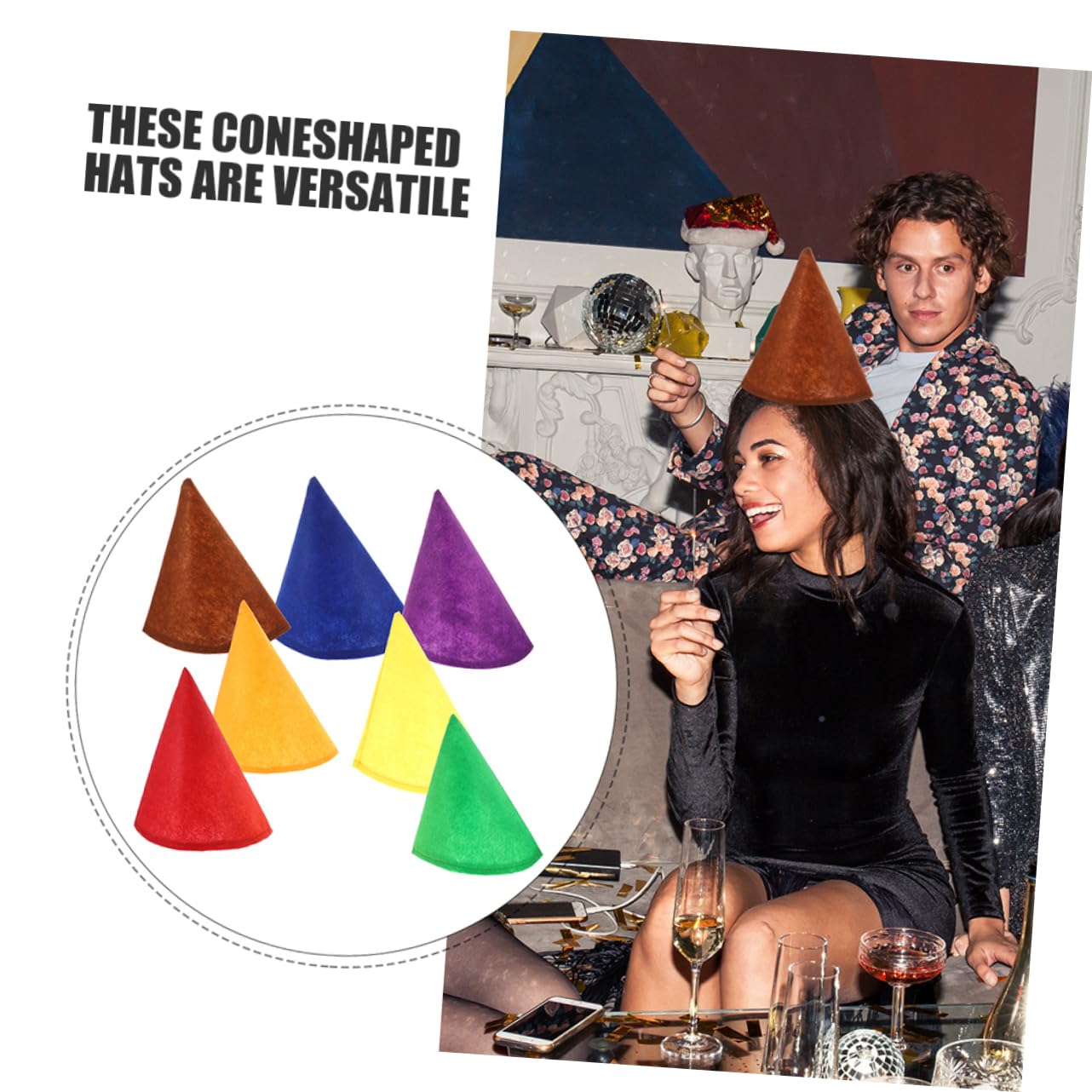 14piezas Sombreros De Gnome De Fieltro Sombreros De Navidad y Halloween Accesorios Divertidos Para Cumpleaños y Cosplay
