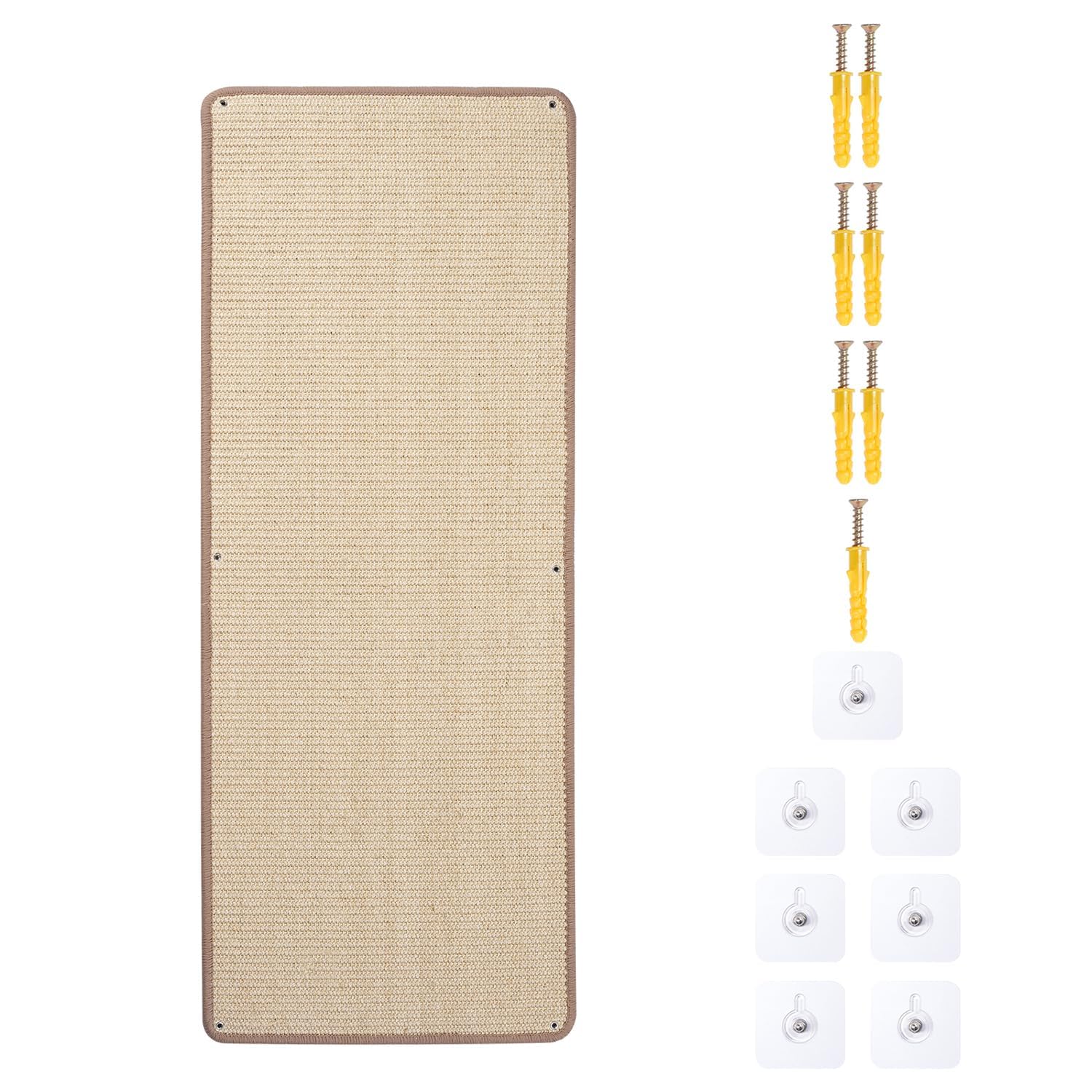 Tapis d'escalade mural pour chat d'intérieur en sisal naturel, grand tapis mural épais de griffade