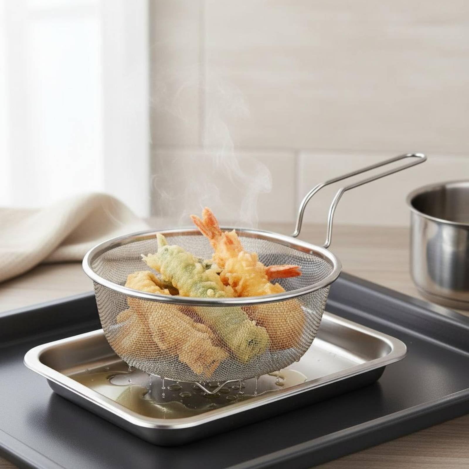 Amazon.co.jp: AWHAO ステンレス網じゃくし 食品グレード 揚げ物