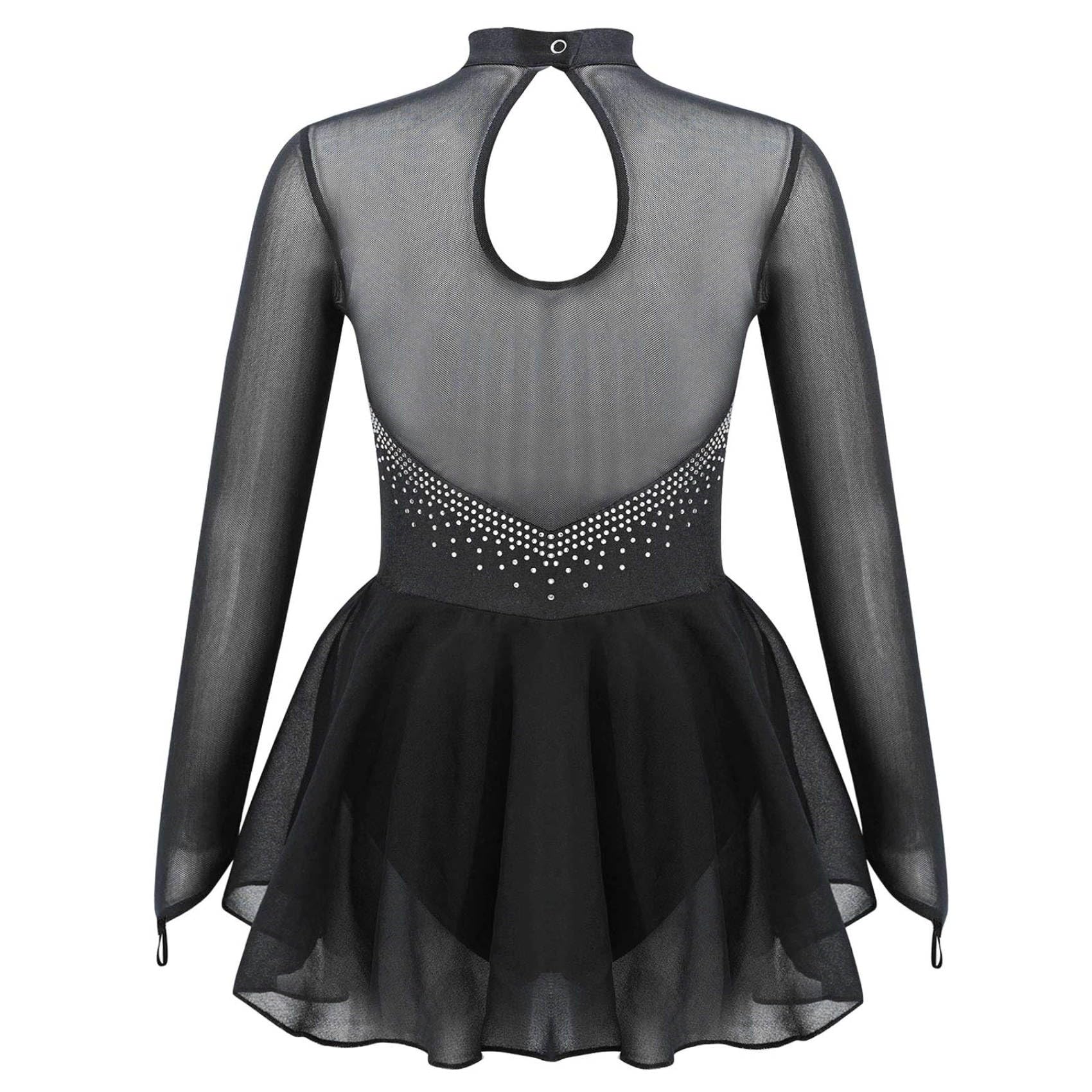 Patinage Artistique Robe Enfant Fille Robes De Ballet Pailletée Robe De Roller Robes De Danse sur Glace Tenue De Danse De Compétition