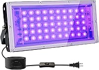Vista 9 de Luces Negras de 100W, Luz de Inundación de Luz Negra con Enchufe e Interruptor, para Fiesta Fluorescente, Halloween, Póster Fluorescente