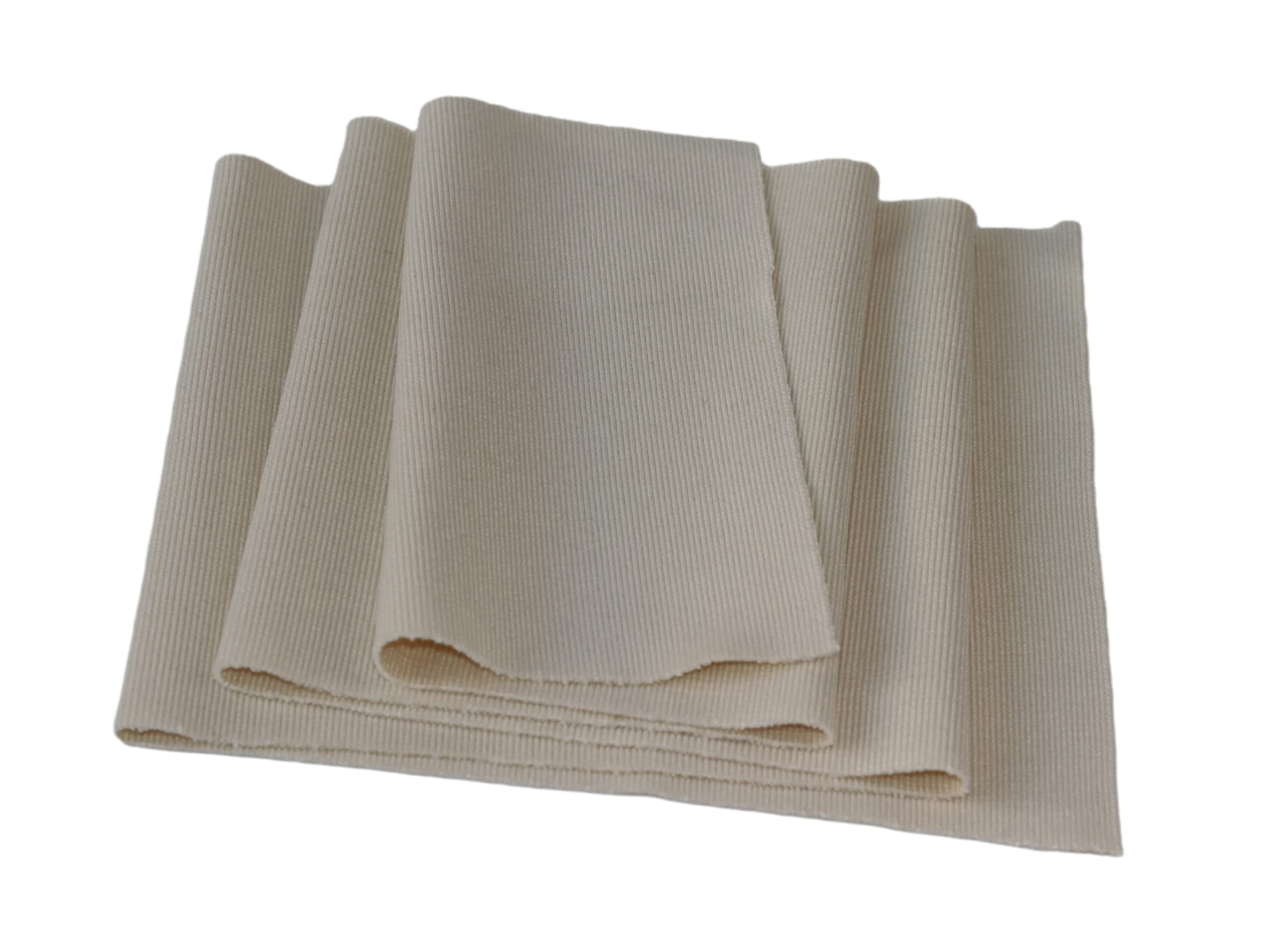 TinaKim Rib Cuffs for Sewing Fabric,Waistbands Collar Cuffs Material (Strip of Beige, 40x8in)