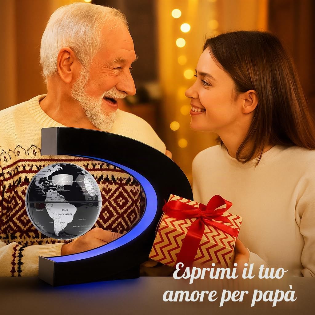Globo galleggiante a levitazione magnetica con luce LED – decorazione unica per ufficio, casa o camera da letto, regalo di compleanno per uomini, bambini, marito o modello