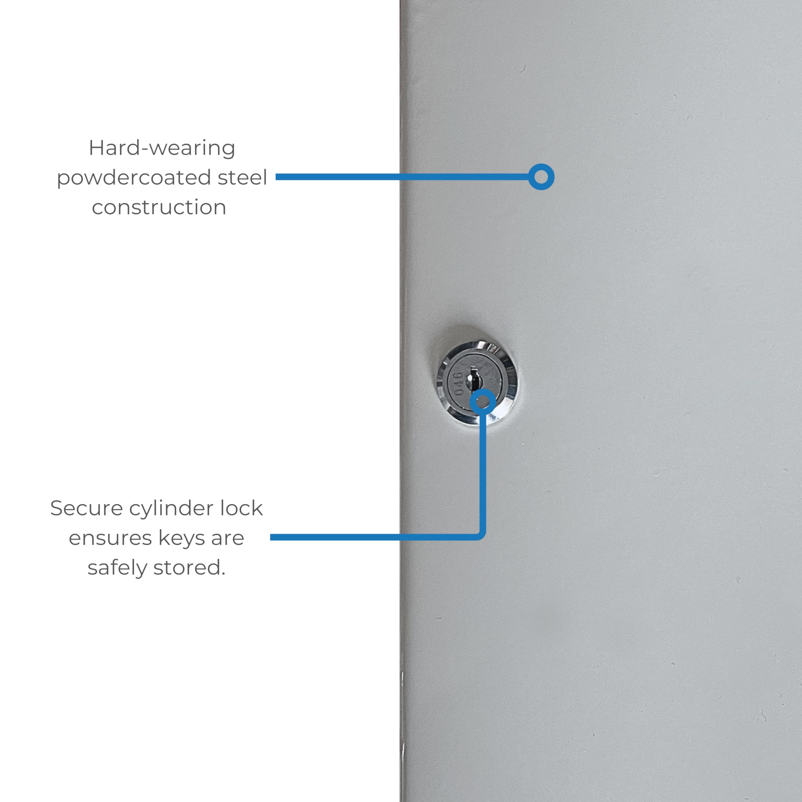 Cathedral Key Cabinet - Caja de seguridad para llaves, gris