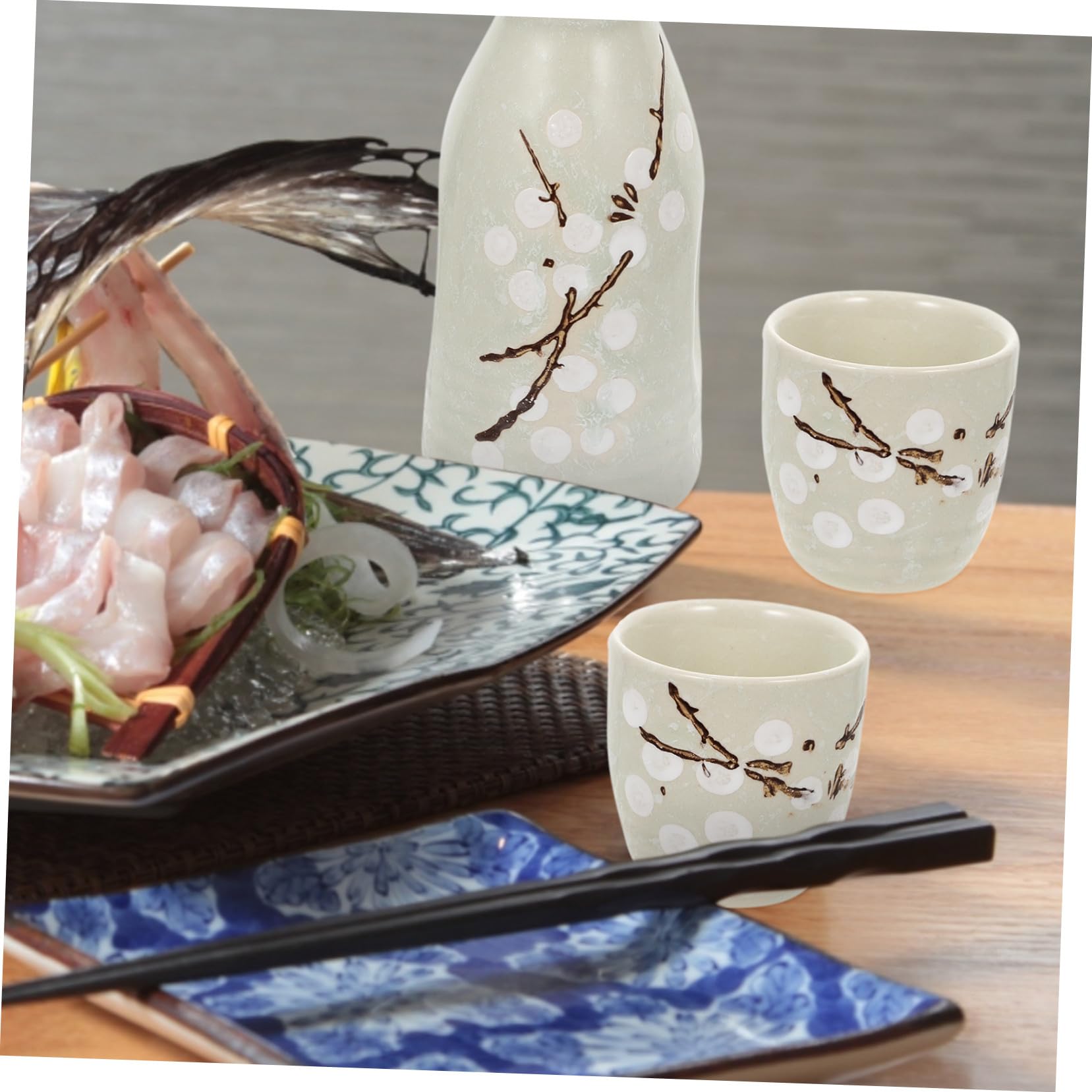 Alipis Kit de Tasse à Saké en Céramique Style Japonerie, 1 Set