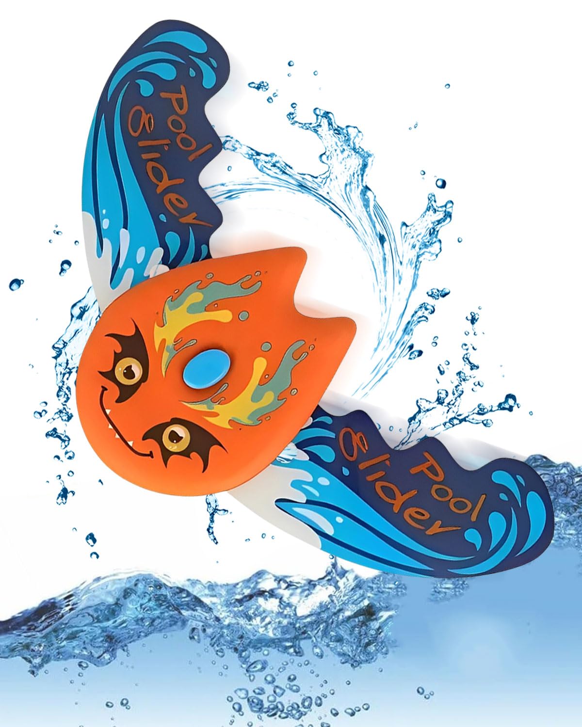 QLEUIFT 1 Stück Unterwasser Glider,Tauchspielzeug für Kinder Pool,Teufel Fisch Schwimmbad Spielzeug,Wasserspielzeug Kinder,Wasser Spielzeug Fische,Unterwasser Spielzeug Strand(Orange)