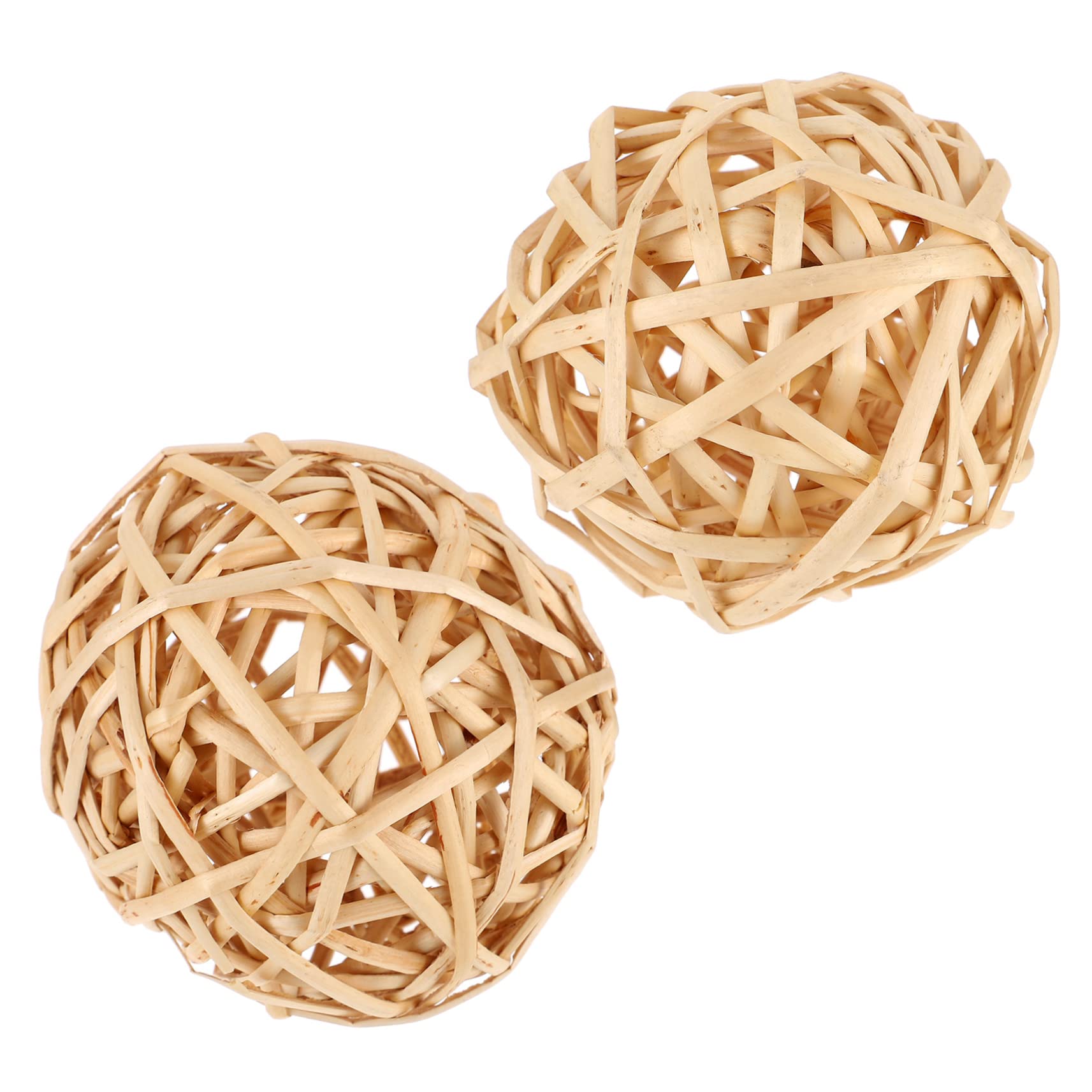 STAHAD 2pcs Takraw Decoration DIY Rattan Balls Girl Toy Rustic Ornament Rattan Decor Wedding Ceremony Decorations Chew Toy Toys for Rattan Ball for Party Pendant Prom Wicker