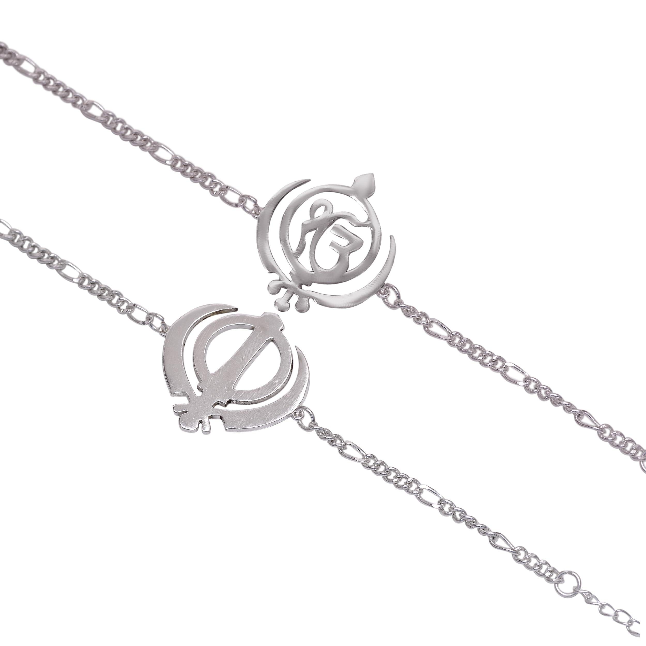 abhooshan Silver Alloy Holy Sikh Ek Onkar & Khanda Bracelet Rakhi for Bhaiya Brother Stylish and Latest Gift for Men Boys (Combo Khanda & Ek Onkar) (B0C9DNTG2Z) Amazon Price History, Amazon Price Tracker