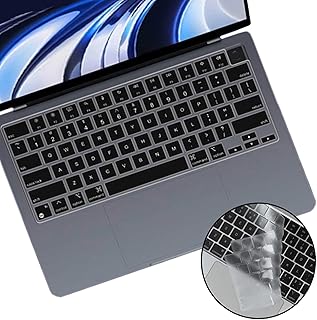 【2 Pack】 Keyboard Cover for 2023 MacBook Air 15" M2 A2941, 2022 MacBook Air 13.6" M2 A2681, 2023 MacBook Pro 14" 16" M2 A2779 A2780 US Keyboard Skin Covers, Dustproof Waterproof (TPU + Black)