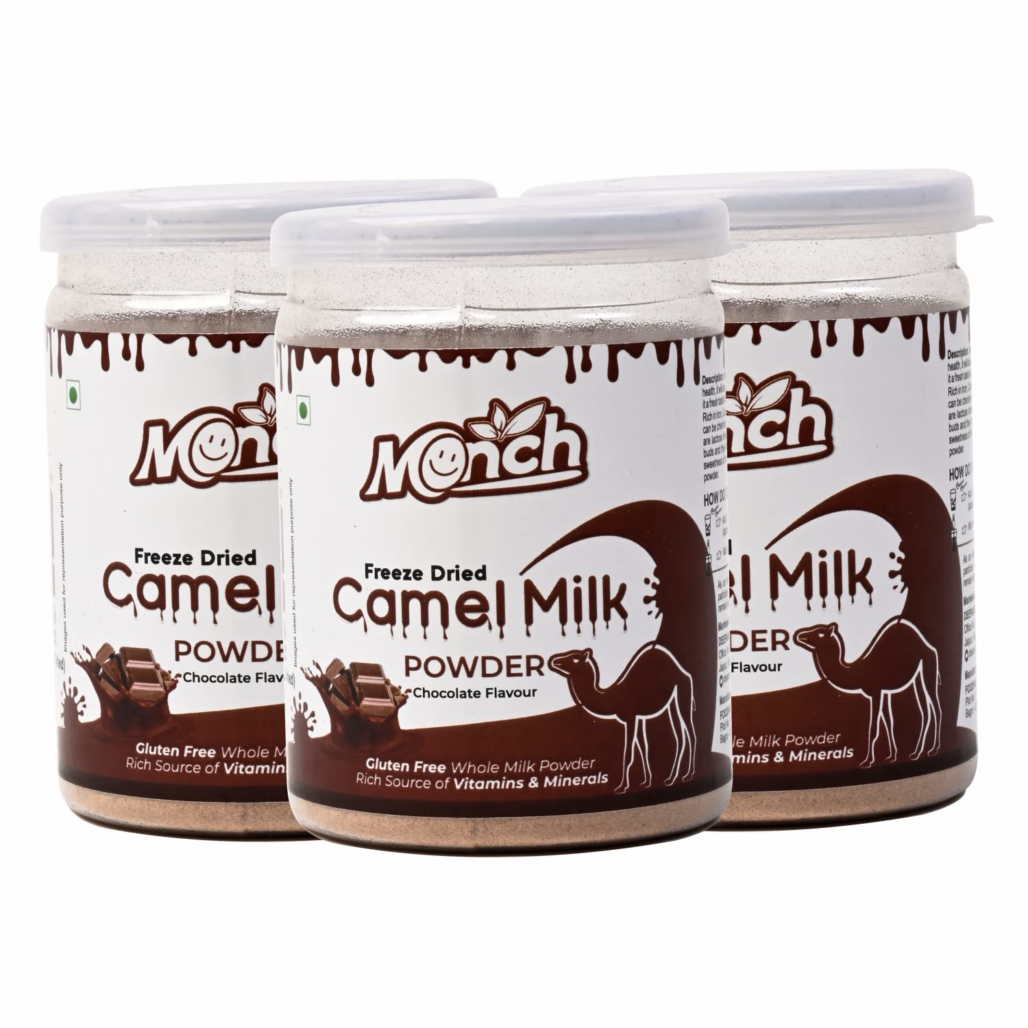 Monch Camel Milk Powder - Camel Milk Powder Helps In Height - Freeze Dried, Chocolate Flavoured (50g, Pack of 3)|Premium, Rich & Creamy, Instant Nutrient-Rich Dairy Alternative with Gourmet Chocolate Infusion, Single-Serve Convenience