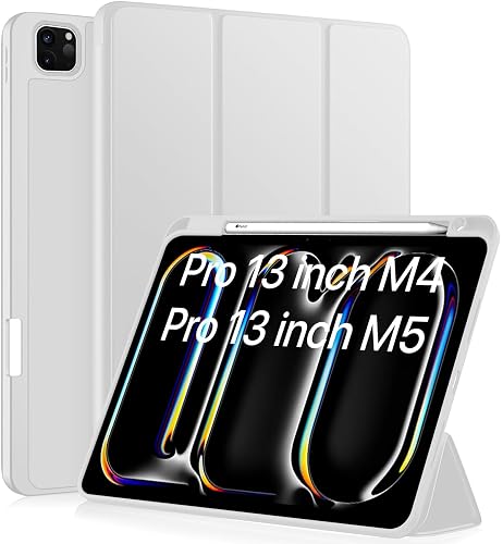 Robustrion Cover for iPad Pro 13 inch Cover Case (M5 / M4) with Pencil Holder, Case Cover for iPad Pro 13 inch [Auto Sleep Wake Support] - Grey