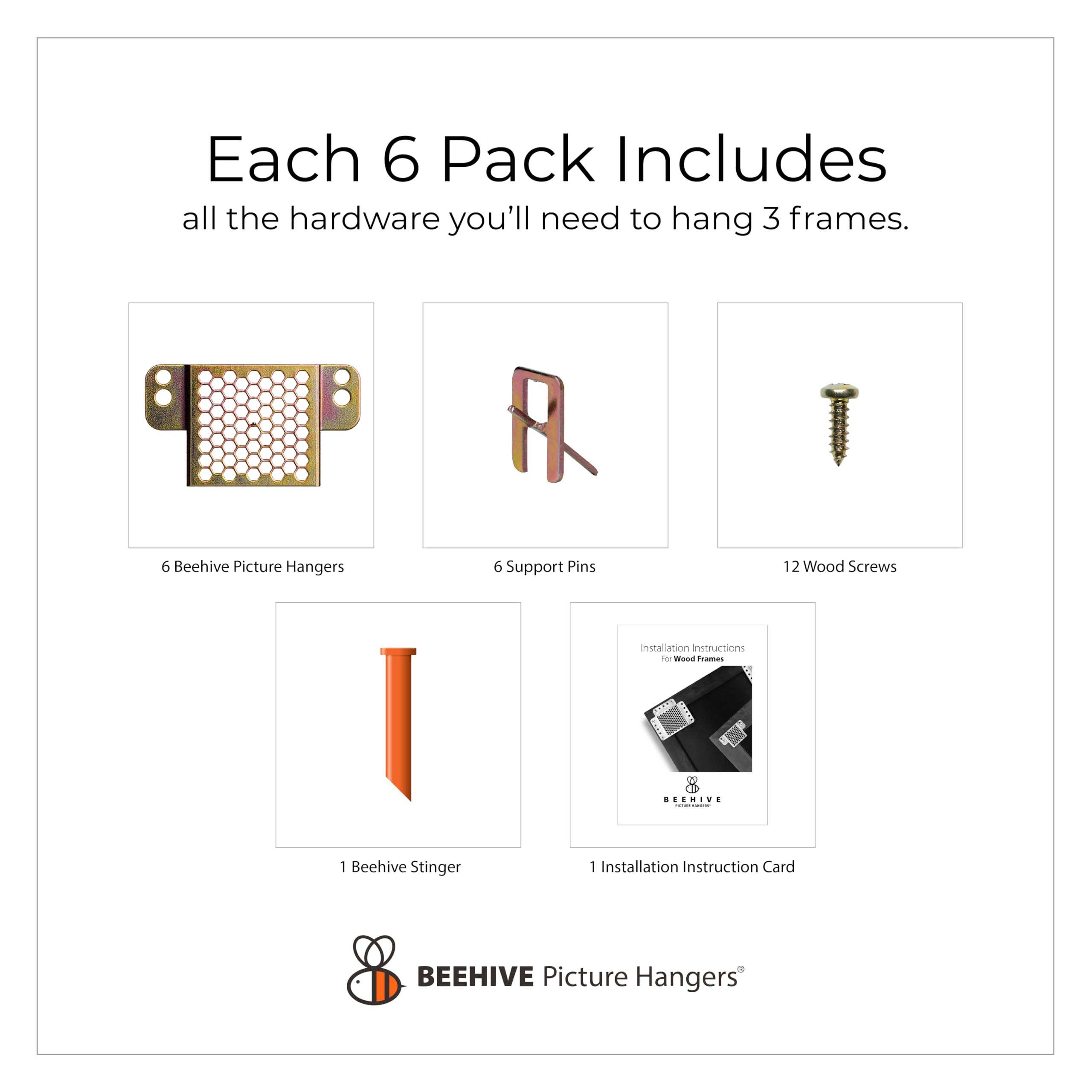 Beehive Picture Hangers - Easy Wall Hanging -2 Beehive Picture Hangers - Easy Wall Hanging -2