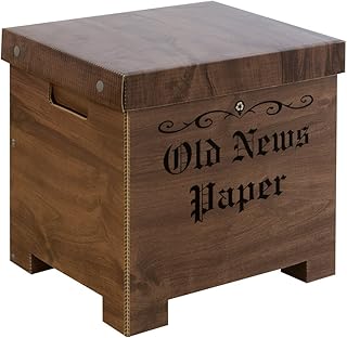 PaperTaker® Newspaper Recycle Bin Wood Grain Print