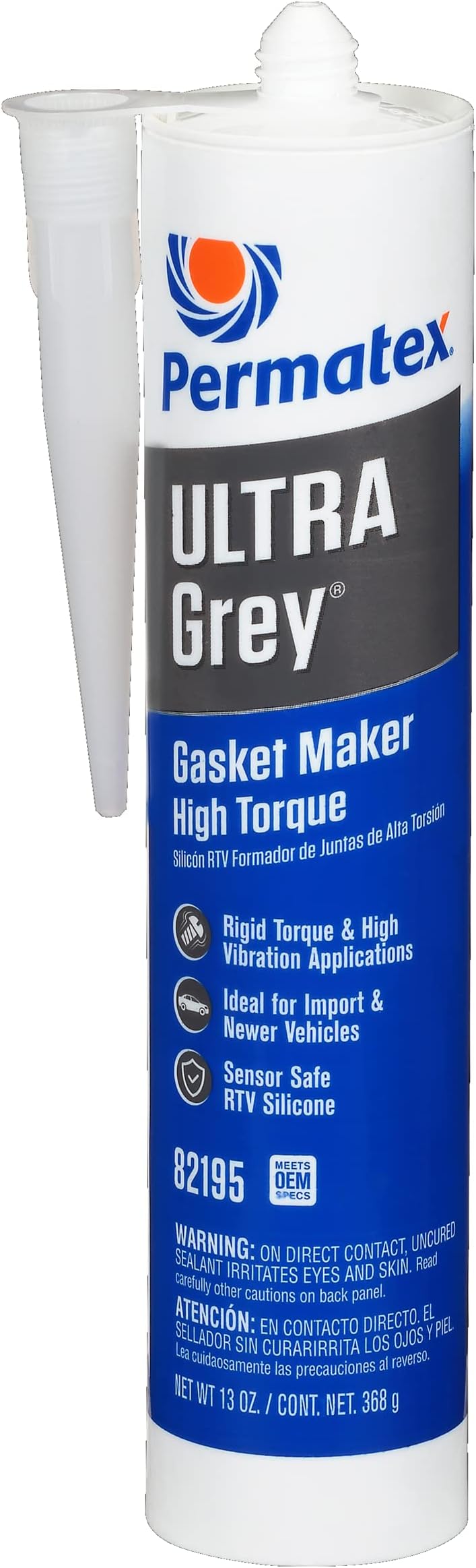 82195-6PK Ultra Grey Rigid High-Torque RTV Silicone Gasket Maker - 13 oz., (Pack of 6)