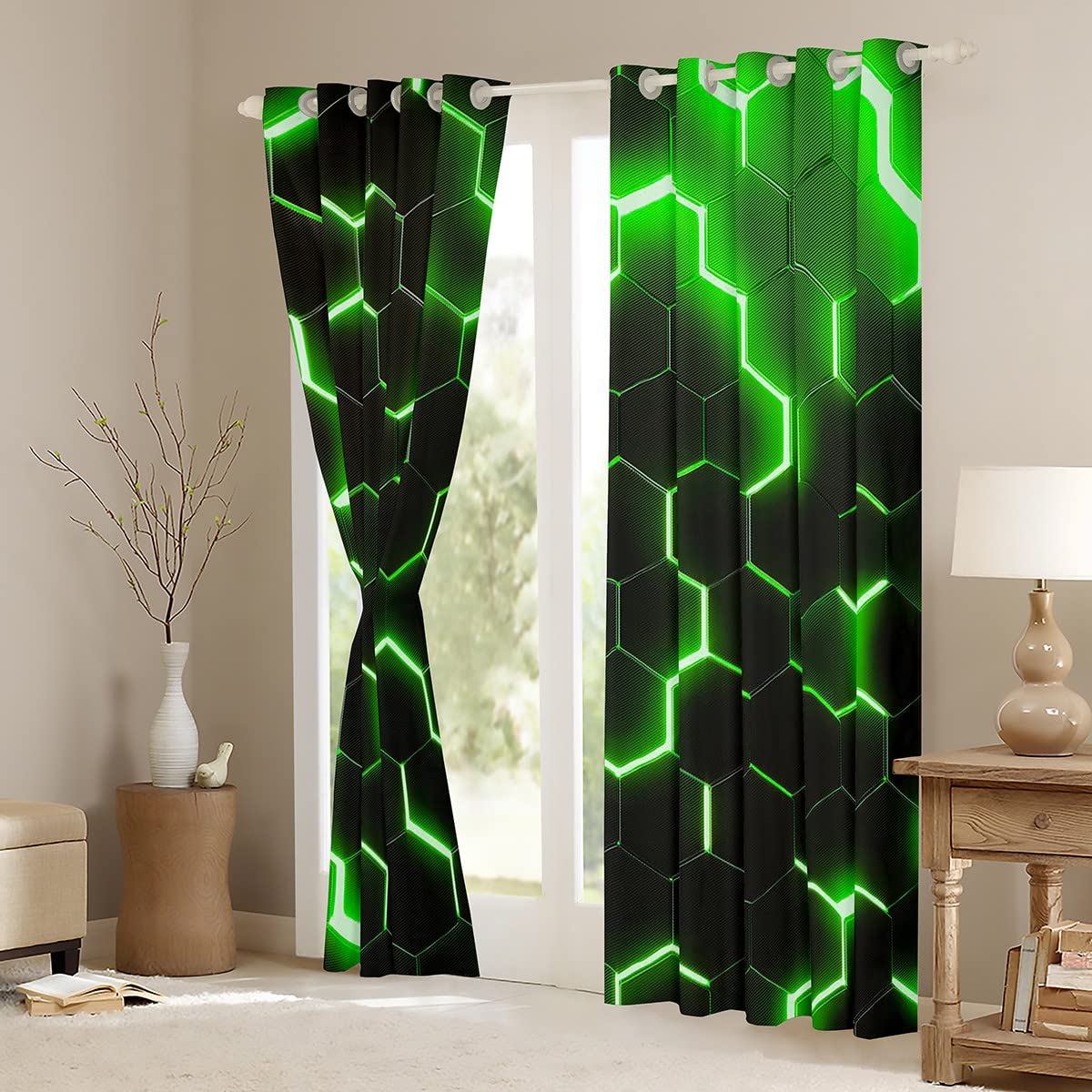 Homewish Geometric Kids 30%-50% Blackout Curtains 46" Wx72 L 2 Panels Set - Image 4