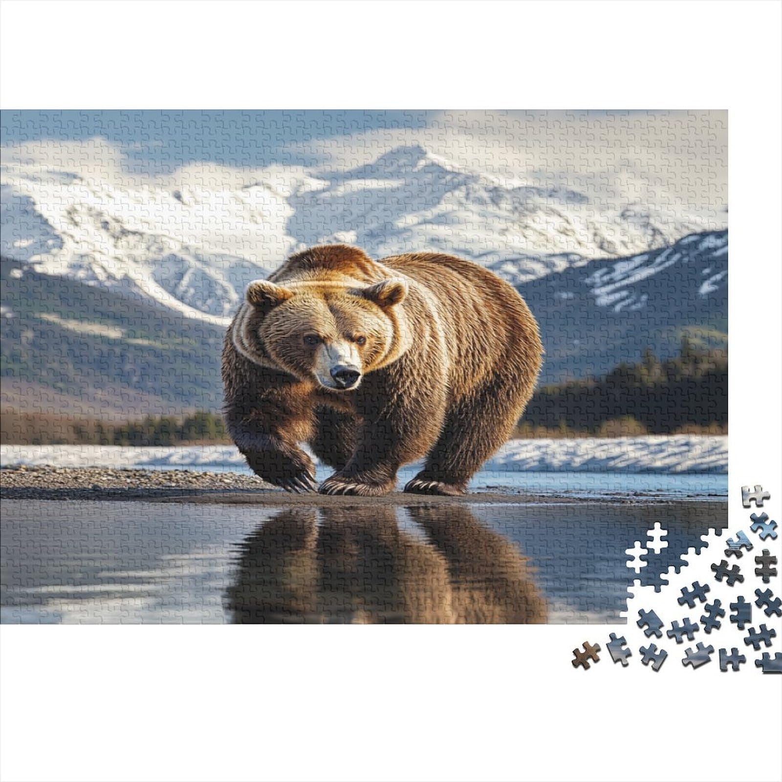 Brown Bear Mountain Scenery 1000 Piece Jigsaw Puzzle Adults Stress Relief Decor โ image 1